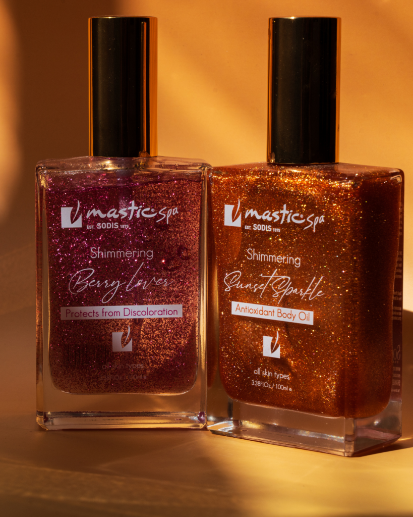 Shimmering body oil